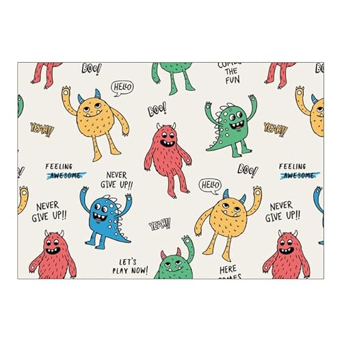 Kinderzimmer Teppich Kleine Monster,|Waschbar und ungiftig mit|-100x160cm von Tappeti Design