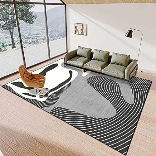 Kurzflor Teppich Wohnzimmer Teppich Einfache geometrische abstrakte Kunstlinie menschliches Gesichtfür die Dekoration des Treppenbereichs im Eingangsbereich des Flurs von Tappeti Design