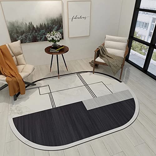 Tappeti Design Designer Teppich Oval Modern Kurzflor Moderne minimalistische Modegeometrie, rutschfeste, extra große, mittelgroße Wohnkultur Oval Bodenteppiche Oval 200x250cm von Tappeti Design