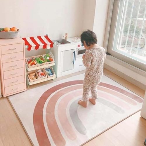Tappeti Design Kinderzimmer Spielzimmer EIN einfacher Regenbogen, Rechteckige Kinderzimmerteppiche für Schlafzimmer und Spielzimmer-80x120cm von Tappeti Design