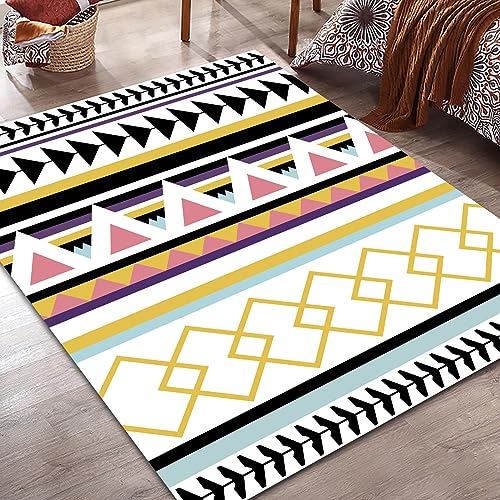 Tappeti Design Teppich 140x160cm - Moderner, Mehrfarbiger Kurzflor Teppich mit Soft Touch - Rutschfeste Rückseite - Wasserresistent - Ideal für Wohnzimmer, Schlafzimmer & Flure von Tappeti Design