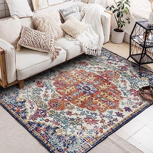 Tappeti Design Teppich Kurzflor Flächen Teppich 200 X 250 CMRetro-Ethno-Stil Soft Touch Large Area Wohnzimmer Teppiche Schlafzimmer Teppich 200x250cm von Tappeti Design
