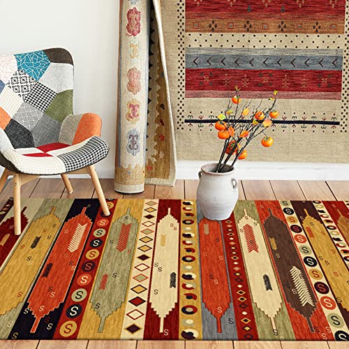 Tappeti Design Teppich rutschfest waschbarer 80 X 150 cm Bunter geometrischer ethnischer Stil für Balkon Terrasse Wintergarten, Küche Esszimmer 80x150cm von Tappeti Design