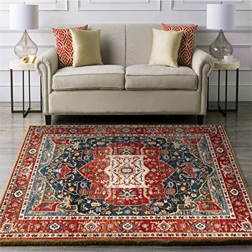 Teppich Moderner Wohnzimmer Teppich 200 X 300 cm Roter und schwarzer geometrischer Ethno-Stil im Retro-Stil Korridor Schlafzimmer, Küche, Wohnzimmer 200x300cm von Tappeti Design