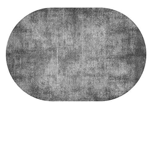 Teppich Oval,Modern Design oval Mode im nordischen Stil Grau, Kurzflor, eingefasst, weich, maschinenwaschbar Oval 200x280cm von Tappeti Design