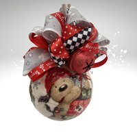 Handgefertigte Hunde Weihnachtsschmuck Mit Schleife Holiday Decor von TapsikDesign