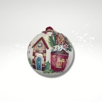 Lebkuchenhaus Ornament, Bäckerei Geschenke Für Frauen, Lebkuchen Dekor Tier Tablett, Weihnachten Bowl Filler, Weihnachtsverzierung Zweiseitig von TapsikDesign