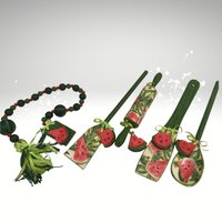 Wassermelonen Tablett Dekor, Sommer Bauernhaus Obst Küchen Neues Wohnungsgeschenk Für Frauen, Perlengirlande Mit Quaste, Mini von TapsikDesign