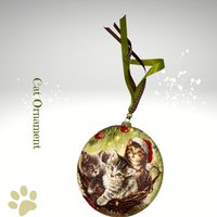 Weihnachten Katze Ornamente Handgemacht, Niedliche Stocking Stuffer Für Sie, Mutter Weihnachtsgeschenk, Weihnachtsdekorationen, Katzen Tier Tray von TapsikDesign