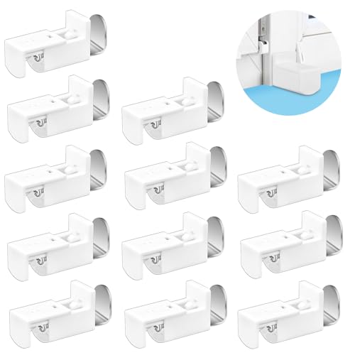 Tapvai 12 Stück Plissee Klemmen, Hohe Qualität Plissee Ersatzteile, Plissee Ohne Bohren Ohne Bohren Klemmhalter, Plissee Halterung Verstellbereich 20 mm für Duo Doppelrollo, Gespannt Plissee Weiß von Tapvai
