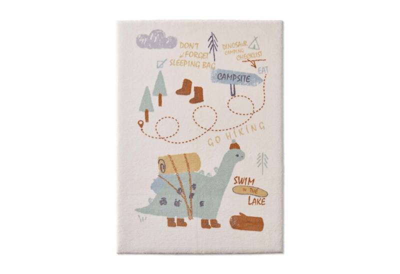 TaraCarpet Kinderteppich Kinderzimmerteppich Soft Kids kuschelig weich in verschiedenen Designs, rechteckig, Höhe: 18 mm, Dino Camping hell Kinderzimmer Babyzimmer Junge Mädchen 80X150 TaraCarpet Kinderteppich Kinderzimmerteppich Soft Kids kuschelig weich in verschiedenen Designs, rechteckig, Höhe: 18 mm, Dino Camping hell Kinderzimmer Babyzimmer Junge Mädchen 80X150 von TaraCarpet
