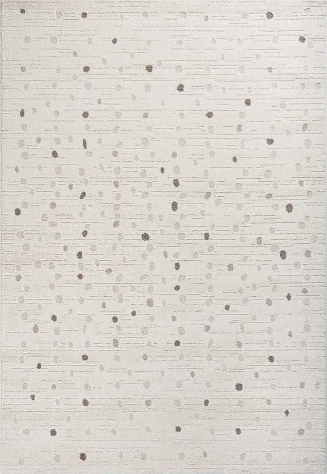 TaraCarpet Teppich Emilia Creativ Punkte Pastellfarben Wohnzimmer Schlafzimmer Jugendzimm, rechteckig, Höhe: 14 mm, bunt hoch tief 3D Struktur Pastell Wohnzimmer Schlafzimmer 80x150 von TaraCarpet