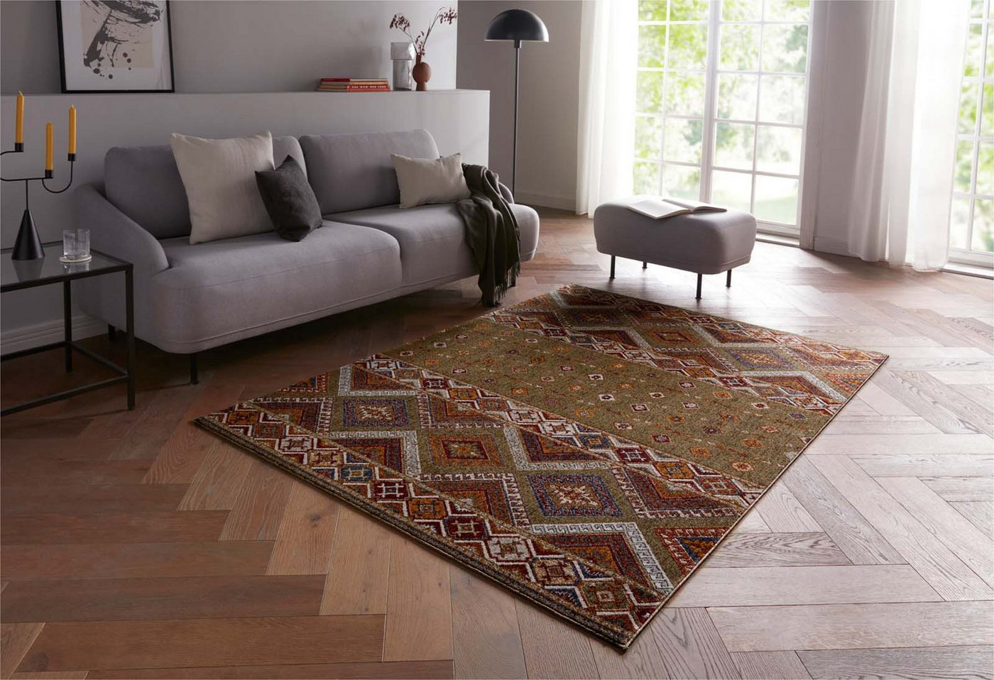 TaraCarpet Teppich Moderner Orientteppich New Oriental Lahore, rechteckig, Höhe: 9 mm, Wohnzimmer, Schlafzimmer, Esszimmer, Lahore rot 140x200 TaraCarpet Teppich Moderner Orientteppich New Oriental Lahore, rechteckig, Höhe: 9 mm, Wohnzimmer, Schlafzimmer, Esszimmer, Lahore rot 140x200 von TaraCarpet