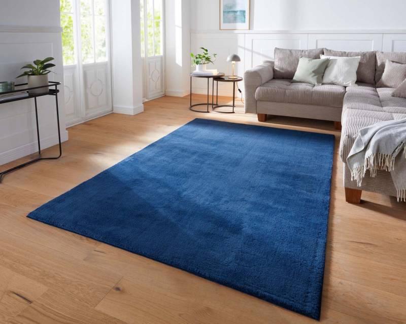 TaraCarpet Teppich Supersoft Kurzflorteppich Fiona Uni, rechteckig, Höhe: 19 mm, waschbar d.blau Wohnzimmer Schlafzimmer Kinderzimmer 120x170 cm TaraCarpet Teppich Supersoft Kurzflorteppich Fiona Uni, rechteckig, Höhe: 19 mm, waschbar d.blau Wohnzimmer Schlafzimmer Kinderzimmer 120x170 cm von TaraCarpet