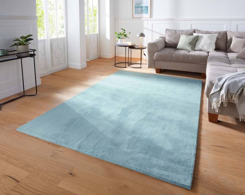TaraCarpet Teppich Supersoft Kurzflorteppich Fiona Uni, rechteckig, Höhe: 19 mm, waschbar h.blau Wohnzimmer Schlafzimmer Kinderzimmer 050x080 cm TaraCarpet Teppich Supersoft Kurzflorteppich Fiona Uni, rechteckig, Höhe: 19 mm, waschbar h.blau Wohnzimmer Schlafzimmer Kinderzimmer 050x080 cm von TaraCarpet
