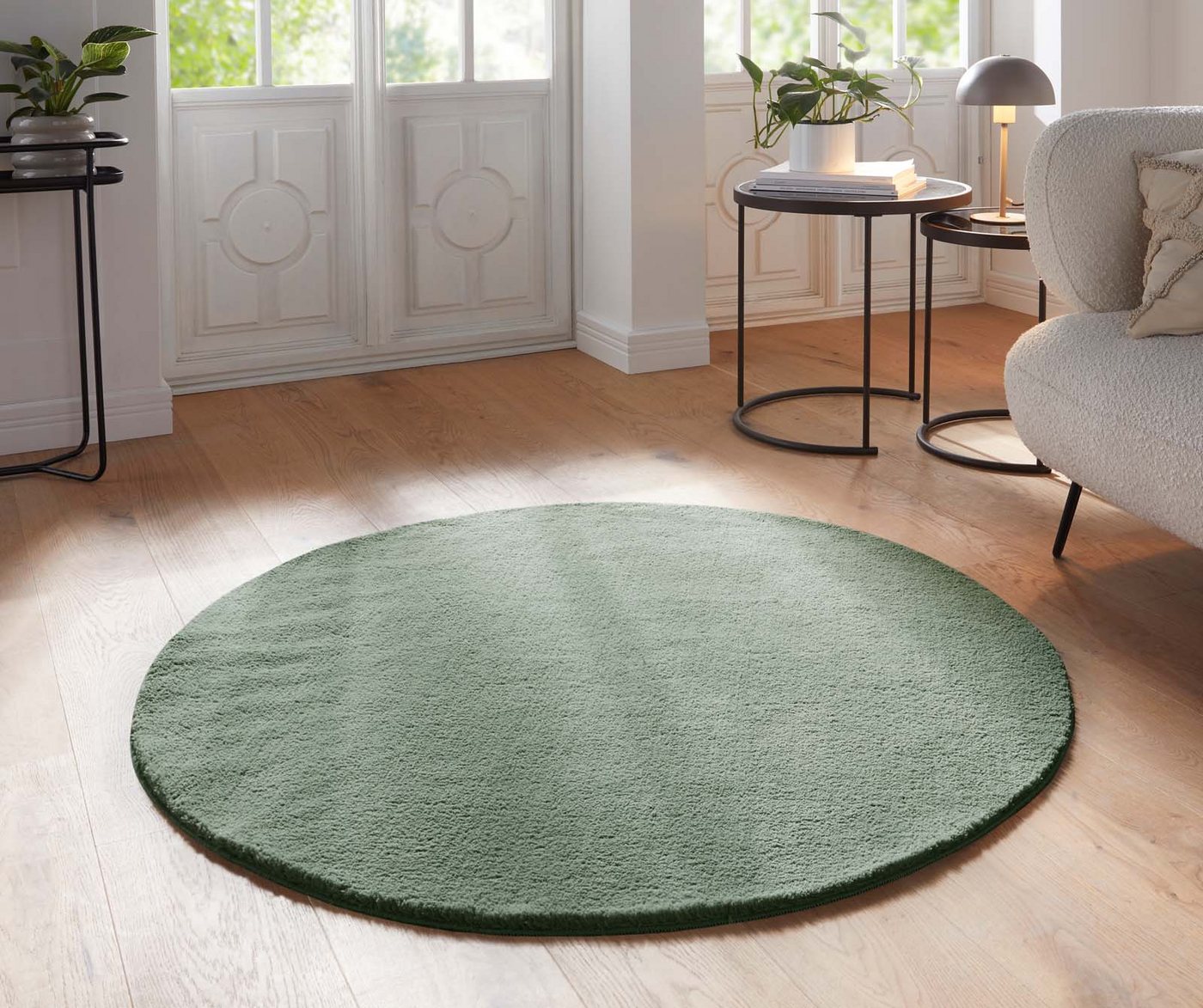 TaraCarpet Teppich Supersoft Kurzflorteppich Fiona Uni, rund, Höhe: 19 mm, waschbar mint Wohnzimmer Schlafzimmer Kinderzimmer 080x080 cm TaraCarpet Teppich Supersoft Kurzflorteppich Fiona Uni, rund, Höhe: 19 mm, waschbar mint Wohnzimmer Schlafzimmer Kinderzimmer 080x080 cm von TaraCarpet