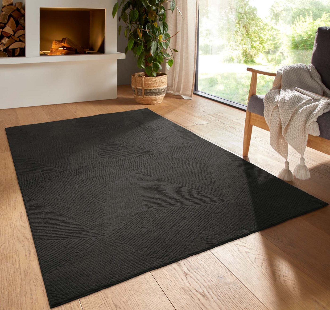 TaraCarpet Teppich TaraCarpet Homestyle 389 Fresco, rechteckig, Höhe: 10 mm, Fresco hoch-tief weich waschbar anthrazit 50x80 TaraCarpet Teppich TaraCarpet Homestyle 389 Fresco, rechteckig, Höhe: 10 mm, Fresco hoch-tief weich waschbar anthrazit 50x80 von TaraCarpet