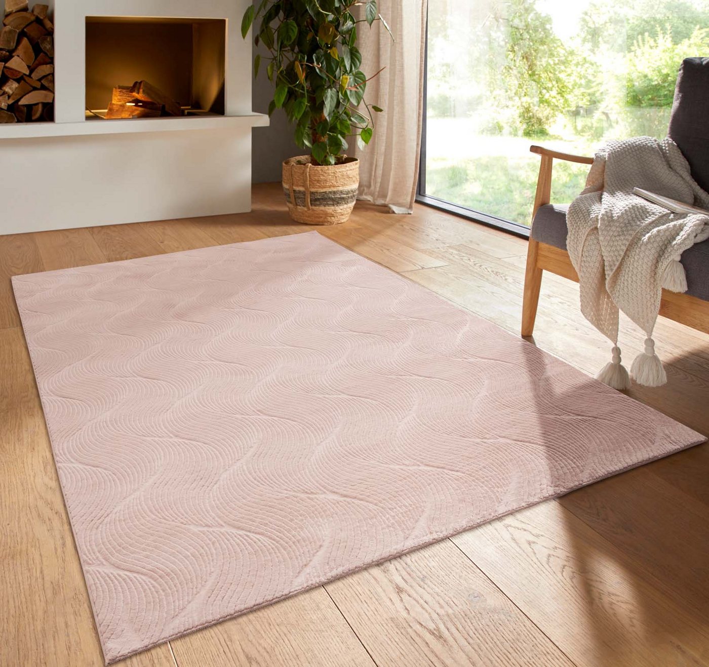 TaraCarpet Teppich TaraCarpet Homestyle 392 Shell, rechteckig, Höhe: 10 mm, Felloptik hoch-tief weich waschbar Düne rosa 50x80 TaraCarpet Teppich TaraCarpet Homestyle 392 Shell, rechteckig, Höhe: 10 mm, Felloptik hoch-tief weich waschbar Düne rosa 50x80 von TaraCarpet