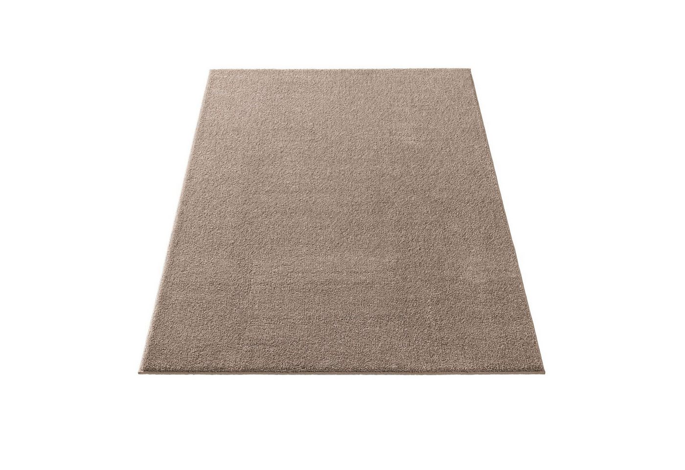 Teppich Kurzflor-Frisee-Teppich Madrid Uni, TaraCarpet, rechteckig, Höhe: 9 mm, uni taupe Wohnzimmer Schlafzimmer Esszimmer Kinderzimmer 080X150 von TaraCarpet