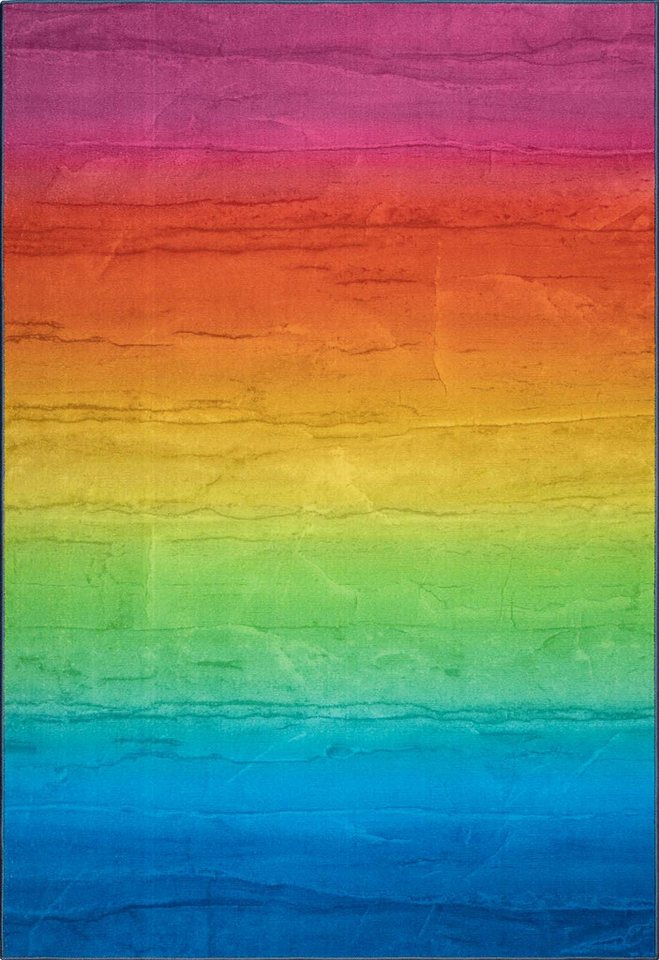 TaraCarpet Teppich Kurzflorteppich TaraCarpet Rainbow moderner Teppich in Regenbogenfarbe, rechteckig, Höhe: 14 mm, Gestreift in Regenbogenfarben auch für das Jugendzimmer TaraCarpet Teppich Kurzflorteppich TaraCarpet Rainbow moderner Teppich in Regenbogenfarbe, rechteckig, Höhe: 14 mm, Gestreift in Regenbogenfarben auch für das Jugendzimmer von TaraCarpet