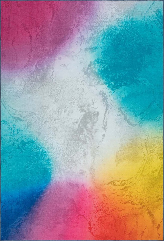 TaraCarpet Teppich Kurzflorteppich TaraCarpet Rainbow moderner Teppich in Regenbogenfarbe, rechteckig, Höhe: 14 mm, Marmoriert in Regenbogenfarben auch für das Jugendzimmer TaraCarpet Teppich Kurzflorteppich TaraCarpet Rainbow moderner Teppich in Regenbogenfarbe, rechteckig, Höhe: 14 mm, Marmoriert in Regenbogenfarben auch für das Jugendzimmer von TaraCarpet
