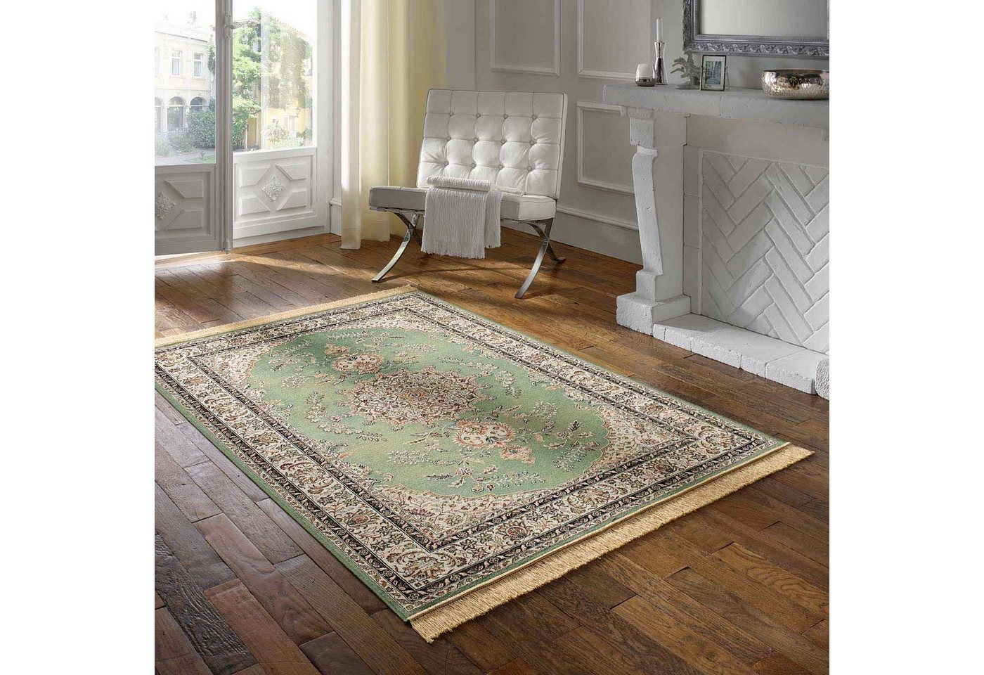 TaraCarpet Teppich Palazzo Royal Ghoum, rechteckig, Höhe: 6 mm, Medalion Seiden Optik grün Wohnzimmer Schlafzimmer Esszimmer 67x105 TaraCarpet Teppich Palazzo Royal Ghoum, rechteckig, Höhe: 6 mm, Medalion Seiden Optik grün Wohnzimmer Schlafzimmer Esszimmer 67x105 von TaraCarpet