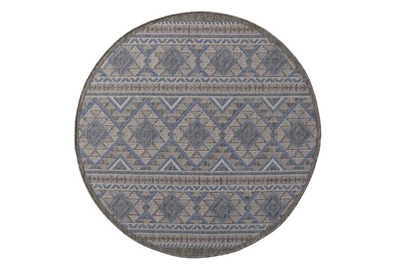 TaraCarpet Teppich Regina Teppich aus robustem Flachgewebe für In und Outdoor, rund, Höhe: 7 mm, Küche Wohnzimmer Terrasse Garten Balkon Indio blau 120X120 TaraCarpet Teppich Regina Teppich aus robustem Flachgewebe für In und Outdoor, rund, Höhe: 7 mm, Küche Wohnzimmer Terrasse Garten Balkon Indio blau 120X120 von TaraCarpet