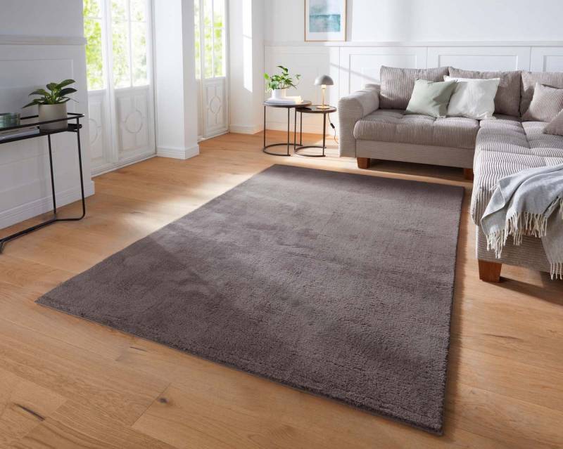 TaraCarpet Teppich Supersoft Kurzflorteppich Fiona Uni, rechteckig, Höhe: 19 mm, waschbar anthrazit Wohnzimmer Schlafzimmer Kinderzimmer 060x120 cm TaraCarpet Teppich Supersoft Kurzflorteppich Fiona Uni, rechteckig, Höhe: 19 mm, waschbar anthrazit Wohnzimmer Schlafzimmer Kinderzimmer 060x120 cm von TaraCarpet