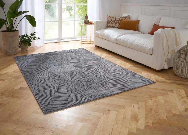 TaraCarpet Teppich Taipe-Pianta Hasenfell extra weich Hoch-Tief-Struktur, rechteckig, Höhe: 13 mm, Hasenfell Blätter anthrazit Wohnzimmer Schlafzimmer Esszimmer 60X110 TaraCarpet Teppich Taipe-Pianta Hasenfell extra weich Hoch-Tief-Struktur, rechteckig, Höhe: 13 mm, Hasenfell Blätter anthrazit Wohnzimmer Schlafzimmer Esszimmer 60X110 von TaraCarpet