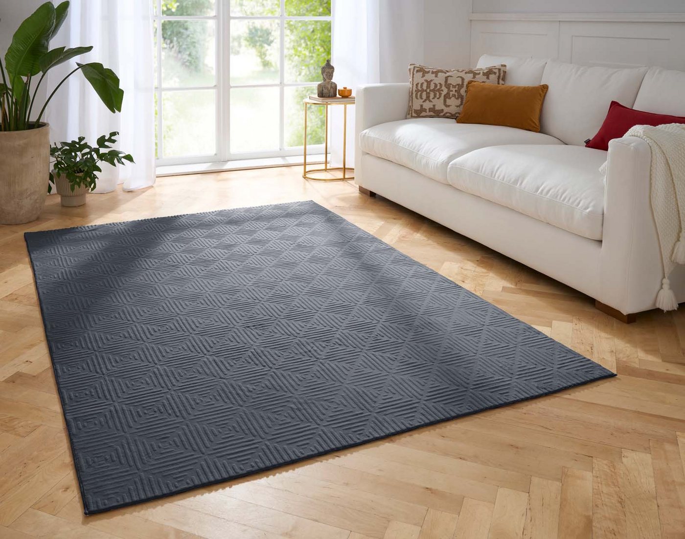TaraCarpet Teppich Taipe-Piastrella Hasenfell extra weich Hoch-Tief-Struktur, rechteckig, Höhe: 13 mm, Hasenfell Welle anthrazit Wohnzimmer Schlafzimmer Esszimmer 60X110 TaraCarpet Teppich Taipe-Piastrella Hasenfell extra weich Hoch-Tief-Struktur, rechteckig, Höhe: 13 mm, Hasenfell Welle anthrazit Wohnzimmer Schlafzimmer Esszimmer 60X110 von TaraCarpet