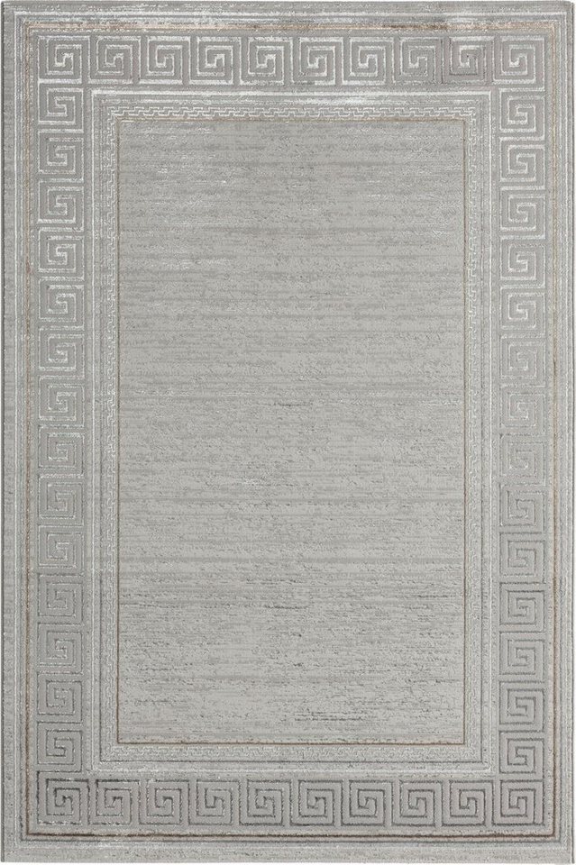 TaraCarpet Teppich TaraCarpet Designerteppich Florida Bordüre, rechteckig, Höhe: 10 mm, moderner Palme creme Wohnzimmer Schlafzimmer Kinderzimmer 080x150 cm von TaraCarpet