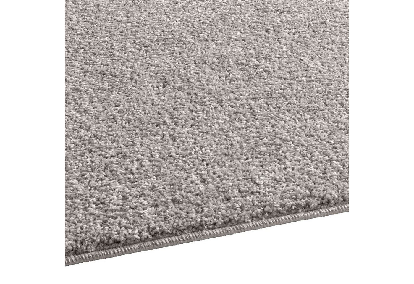 Teppich TaraCarpet Kurzflorteppich Zoe, TaraCarpet, rechteckig, Höhe: 11 mm, Flachflor Teppich h.grau Wohnzimmer Schlafzimmer Kinderzimmer 080x150 von TaraCarpet