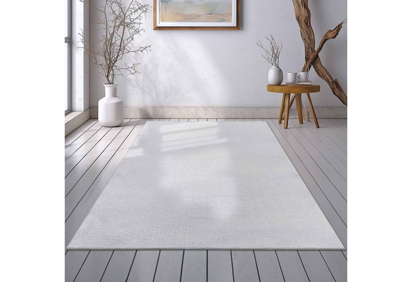 Teppich Teppich Tiber in Hasenfelloptik uni Bubbels, TaraCarpet, rechteckig, Höhe: 14 mm, Hasenfell Bubbles grau Wohnzimmer Schlafzimmer Esszimmer 080X150 von TaraCarpet