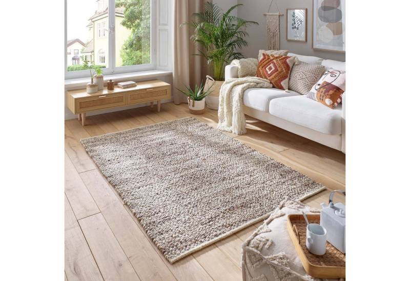 TaraCarpet Wollteppich TaraCarpet Neuberg handgewebter Schurwollteppich aus gewalkter Wolle, rechteckig, Höhe: 15 mm, Handgewebt Teppich braun grau Wohnzimmer Schlafzimmer 070x130 cm TaraCarpet Wollteppich TaraCarpet Neuberg handgewebter Schurwollteppich aus gewalkter Wolle, rechteckig, Höhe: 15 mm, Handgewebt Teppich braun grau Wohnzimmer Schlafzimmer 070x130 cm von TaraCarpet