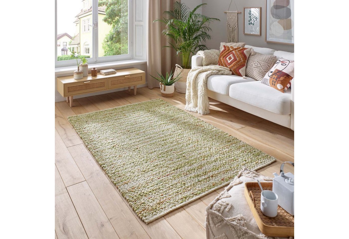 TaraCarpet Wollteppich TaraCarpet Neuberg handgewebter Schurwollteppich aus gewalkter Wolle, rechteckig, Höhe: 15 mm, Handgewebt Teppich grün terra Wohnzimmer Schlafzimmer 070x130 cm TaraCarpet Wollteppich TaraCarpet Neuberg handgewebter Schurwollteppich aus gewalkter Wolle, rechteckig, Höhe: 15 mm, Handgewebt Teppich grün terra Wohnzimmer Schlafzimmer 070x130 cm von TaraCarpet