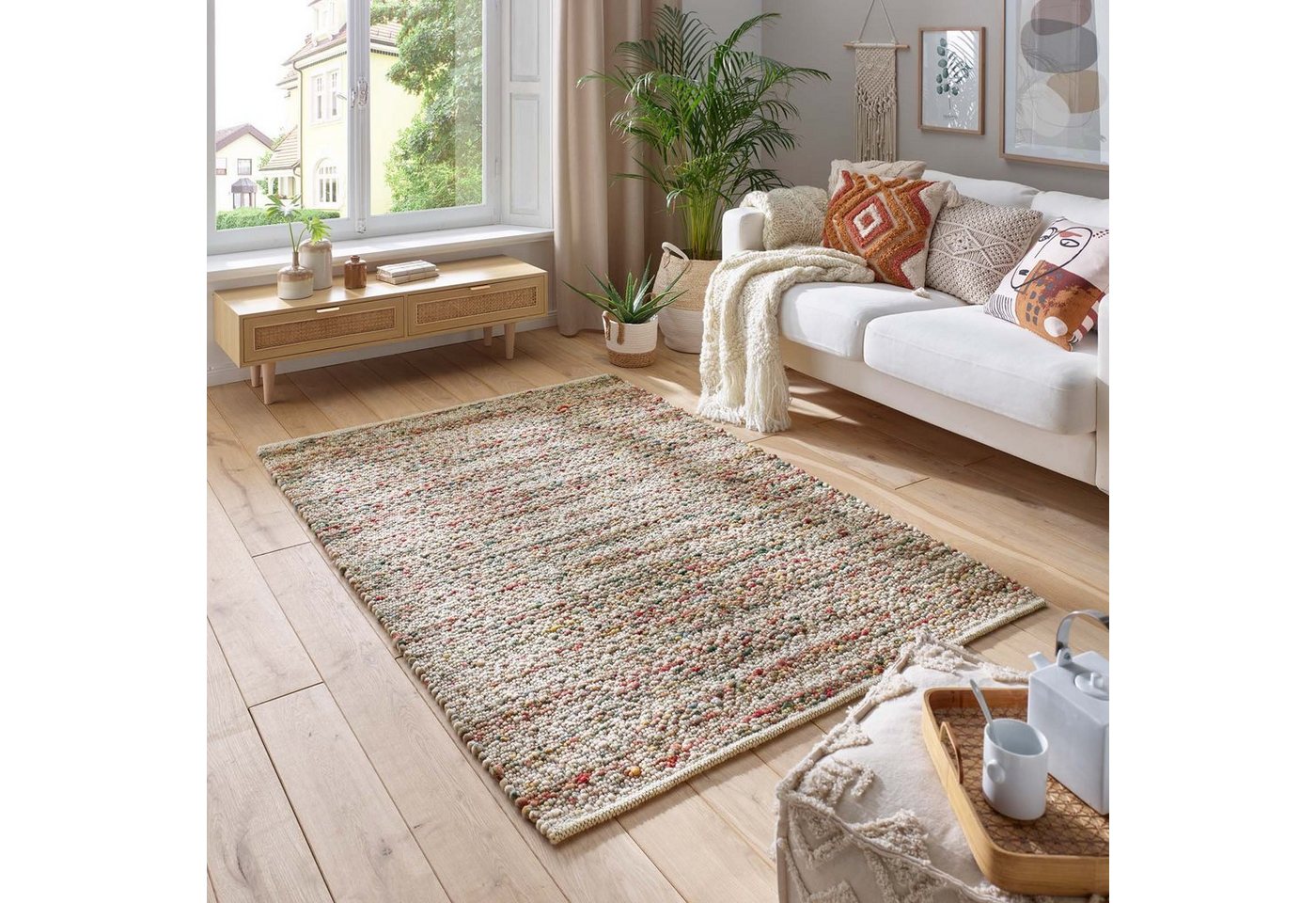 TaraCarpet Wollteppich TaraCarpet Neuberg handgewebter Schurwollteppich aus gewalkter Wolle, rechteckig, Höhe: 15 mm, Handgewebt Teppich multi Wohnzimmer Schlafzimmer 070x130 cm TaraCarpet Wollteppich TaraCarpet Neuberg handgewebter Schurwollteppich aus gewalkter Wolle, rechteckig, Höhe: 15 mm, Handgewebt Teppich multi Wohnzimmer Schlafzimmer 070x130 cm von TaraCarpet