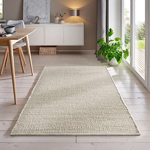 Handweb-Teppich aus Schurwolle in Skandinavischem Landhaus Design in vielen aktuellen Farben für Wohnzimmer, Esszimmer, Schlafzimmer, Flur, auch als Läufer beidseitig verwendbar weiß 250x290 cm Handweb-Teppich aus Schurwolle in Skandinavischem Landhaus Design in vielen aktuellen Farben für Wohnzimmer, Esszimmer, Schlafzimmer, Flur, auch als Läufer beidseitig verwendbar weiß 250x290 cm von Taracarpet