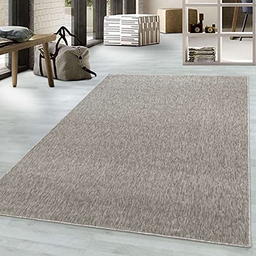 Taracarpet Kurzflor-Teppich Flachgewebe Schlingenteppich meliert Pflegeleicht für Wohnzimmer Schlafzimmer und Kinderzimmer Beige 080x150 cm von Taracarpet