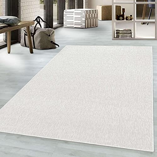 Taracarpet Kurzflor-Teppich Flachgewebe Schlingenteppich meliert Pflegeleicht für Wohnzimmer Schlafzimmer und Kinderzimmer Creme 120x170 cm von Taracarpet