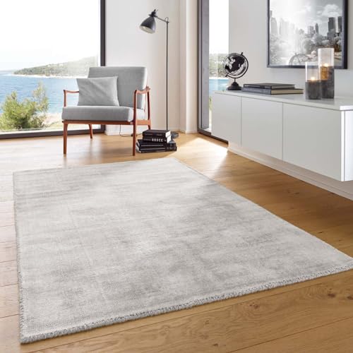 Skanidi Boho Teppich Kurzflor Vanessa Hand-Web-Teppich strapazierfähiger nachhaltiger Viskoseteppich Handarbeit edel glänzend Viskose fürs Wohnzimmer, Esszimmer und Schlafzimmer grau 120x170 cm Skanidi Boho Teppich Kurzflor Vanessa Hand-Web-Teppich strapazierfähiger nachhaltiger Viskoseteppich Handarbeit edel glänzend Viskose fürs Wohnzimmer, Esszimmer und Schlafzimmer grau 120x170 cm von Taracarpet