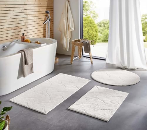 Taracarpet Badematte Homestyle rutschfest waschbar Badezimmerteppich Bad-Vorleger, WC Deko, Duschvorleger für Dusche und Badewannen sehr weich und als Set kombinierbar Creme Dühne 120x170 cm Taracarpet Badematte Homestyle rutschfest waschbar Badezimmerteppich Bad-Vorleger, WC Deko, Duschvorleger für Dusche und Badewannen sehr weich und als Set kombinierbar Creme Dühne 120x170 cm von Taracarpet
