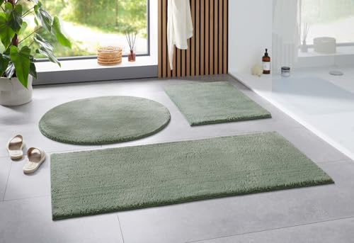 Taracarpet Badematte Uni Boho rutschfest, waschbar, Badezimmer-Teppich, Bad-Vorleger, WC Deko, Duschvorleger für Dusche und Badewannen weich und als Set kombinierbar Mint Grün 120 cm rund Taracarpet Badematte Uni Boho rutschfest, waschbar, Badezimmer-Teppich, Bad-Vorleger, WC Deko, Duschvorleger für Dusche und Badewannen weich und als Set kombinierbar Mint Grün 120 cm rund von Taracarpet