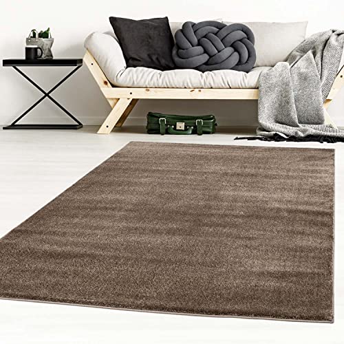 Taracarpet Designer-Teppich Galant Flauschige Flachflor Teppiche fürs Wohnzimmer, Esszimmer, Schlafzimmer oder Kinderzimmer weich und Schadstoffgeprüft braun 120x170 cm von Taracarpet