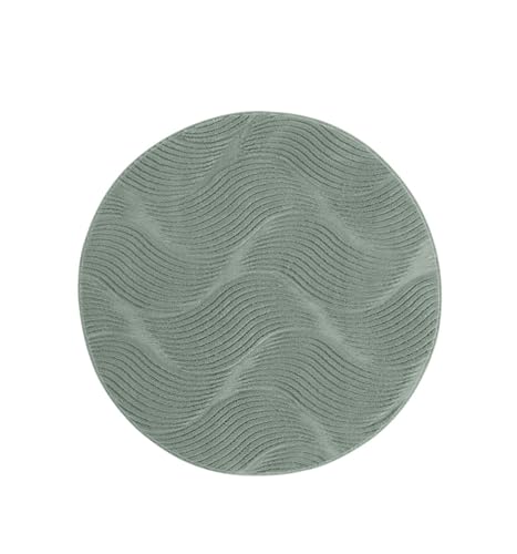 Taracarpet Kurzflor Boho Skandi Polyester Teppich in 3D Optik waschbar, pflegeleicht und robust ideal fürs Wohnzimmer, Schlafzimmer und Kinderzimmer auch als Badematte Grün Düne 080 cm rund Taracarpet Kurzflor Boho Skandi Polyester Teppich in 3D Optik waschbar, pflegeleicht und robust ideal fürs Wohnzimmer, Schlafzimmer und Kinderzimmer auch als Badematte Grün Düne 080 cm rund von Taracarpet