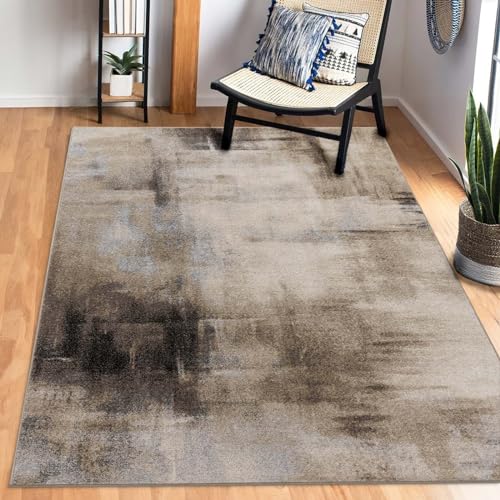 Taracarpet Kurzflor Designer Teppich modern für Wohnzimmer Schlafzimmer Kinderzimmer Design 136 Vintage beige 200x280 cm von Taracarpet