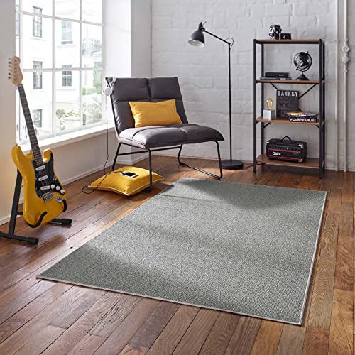 Taracarpet Kurzflor-Teppich Joy Flachgewebe Schlingenteppich für Wohnzimmer Schlafzimmer und Kinderzimmer grau 080x150 cm von Taracarpet