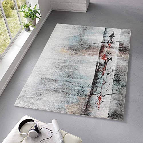 Taracarpet Kurzflor Teppich fürs Wohnzimmer Schlafzimmer und das Kinderzimmer Moderner Designerteppich TC-Fashion 6115 Calligraphy Multi 140x200 cm von Taracarpet