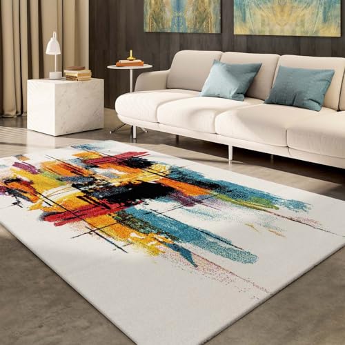 Taracarpet Moderner Designer Kurzflor Teppich bunt Multi fürs Wohnzimmer Schlafzimmer und Kinderzimmer Vision Art 120x170 cm von Taracarpet