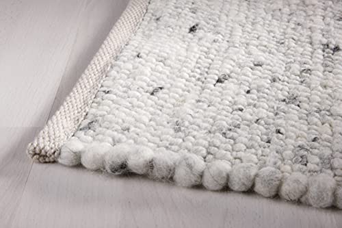 Taracarpet Moderner Landhaus Teppich Handwebteppich Fjord aus hochwertiger Schurwolle beidseitig legbar echte Handarbeit Farbe 6 hellgrau meliert 130x200 cm Taracarpet Moderner Landhaus Teppich Handwebteppich Fjord aus hochwertiger Schurwolle beidseitig legbar echte Handarbeit Farbe 6 hellgrau meliert 130x200 cm von Taracarpet