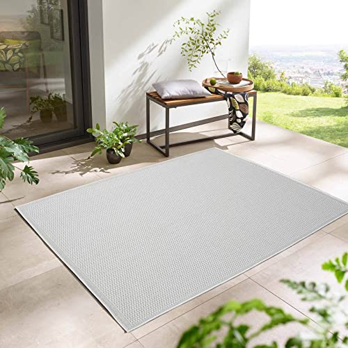 Taracarpet Outdoor & Indoor Teppich wetterfest Wohnzimmer Balkon Küchenteppich Flachgewebe Columbia Sisaloptik mit Bordüre Creme 200x280 cm von Taracarpet